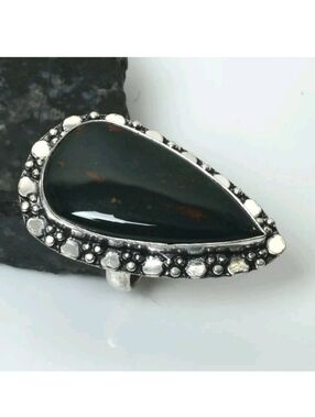 Bloodstone Gemstone 925 Sterling Silver Handmade Ring